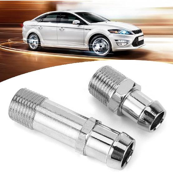 Heater Hose Fitting, 2Pcs Steel Heater Hose Connector for 3/4in 5/8in Intake, Universal Coolant Hose Connector Auto Car Accessory