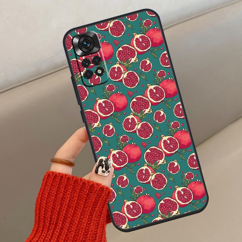 Food Fruit Red Pomegranate Case For Xiaomi Redmi Note 14 13 12 11 10 15 Pro Plus Cover For Redmi 15 C 13C 10C 12C 14C