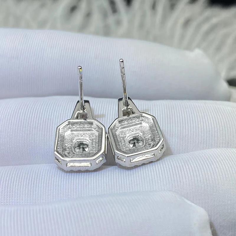 Huitan Sparkling Stud Earrings for Women Crystal Cubic Zirconia Exquisite Girls Earrings Wedding Party Modern Fashion Jewelry