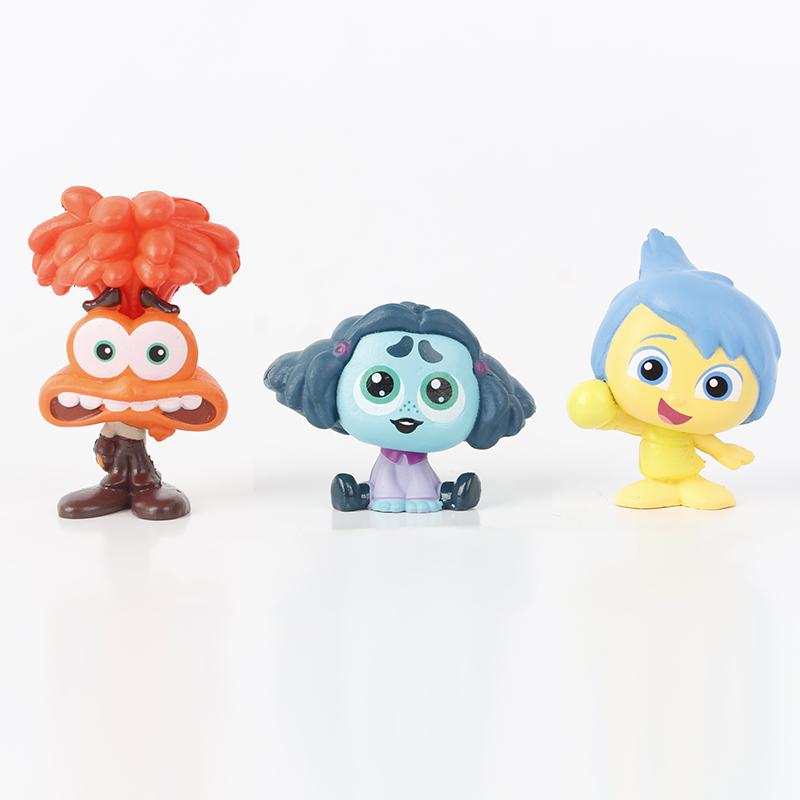 9pcs/Set Mini Inside Out 2 Action Figure Toy Cartoon Movie Joy Anxiety Anger Sadness Disgust Fear Model Doll Figurines Kids Gift