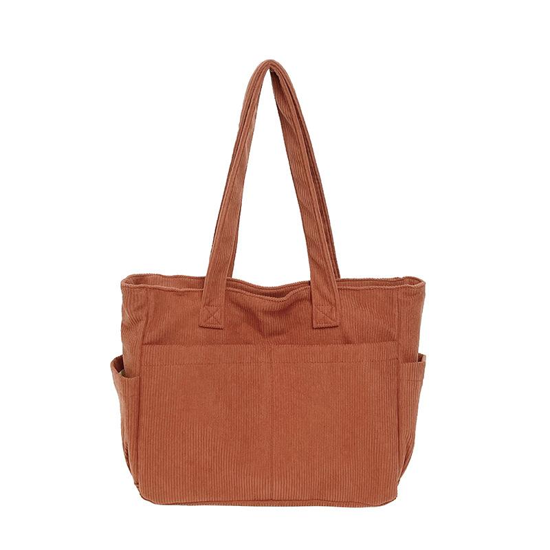 Simple literary tote bag women's new casual shoulder bag large capacity trendy handbag