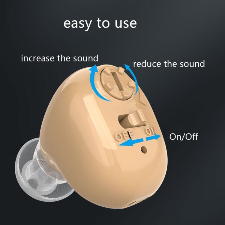 Elderly Sound Amplifier Portable Ear Canal Rechargeable Hearing Aid, Specification: EU Plug