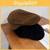 Solid Corduroy Classic Color Beret Cap With Warmth Sunshade For Winter Gift
