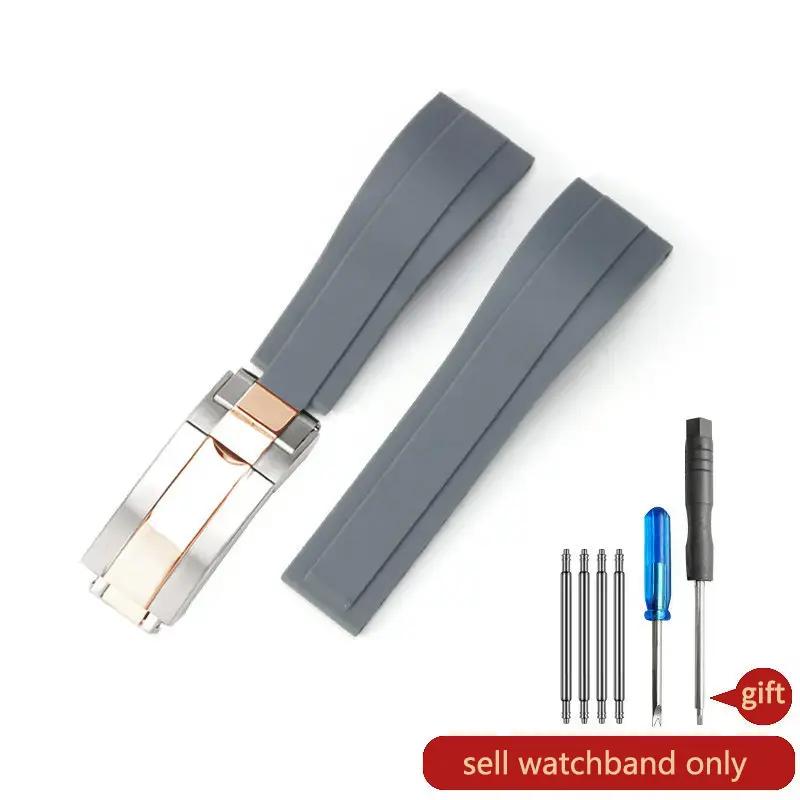 Paski do zegarka Daytona Yacht Log Czarny Zielony Water Ghost Zakrzywione zakończenie 20mm Silikonowy Wypukły Interfejs Czerwony Niebieski Pasek do zegarka