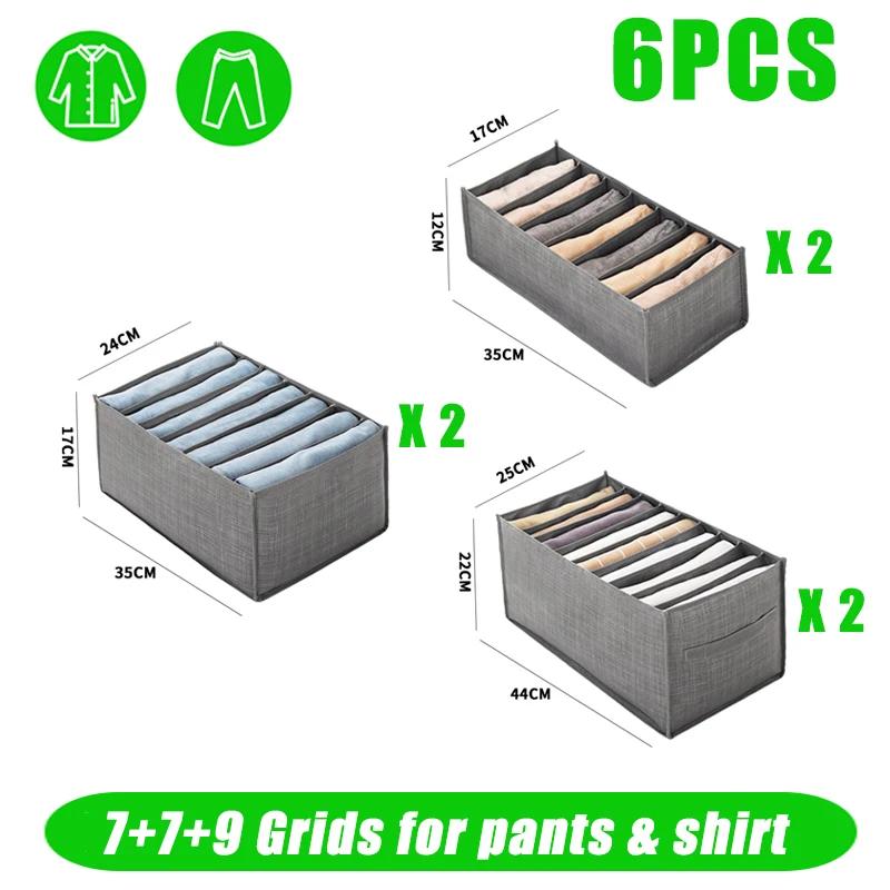 Closets Clothes Organizer Pants Jeans Storage Box Cabinet Organizer Drawers Underwear Socks T-Shirt Wardrobe Storage Organizers