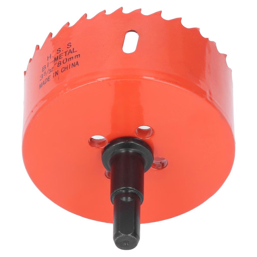 HSS Hole Saw with Mandrel 80mm Cutting Sharply Teeth Hole Drilling Cutter for Soft Metal Wood