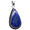 Lapis Lazuli Natural Gemstone Antique Silver Plated Pendant 2.5" J 1040