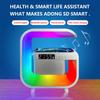 Alarm Clock with Wireless Charging Station Atmosphere Bedside Light App Control Desk RGB Night Lamp USB Charging for Home Office