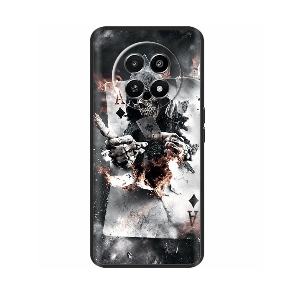 Cool Skull Case For Realme 12 5G Funda Soft Silicone Back Cover Cartoon Shockproof Cases For Oppo Realme 12X realme12 Bags Shell