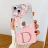 Flower Letter Pink Fashion Initial Clear Case pro Apple iPhone 14 11 13 12 Pro 7 8 Plus XR X XS Max 6 6S silikonový kryt na telefon