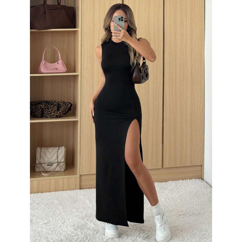 Women's Elegant Casual Sleeveless Slit Dress - Spring/Summer 2026 Collection