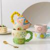 Niedliche Keramik-Frühstückstasse Handbemalte Kaffeetasse Robuste Haferflocken-Schüssel Tasse Für Zuhause Küche