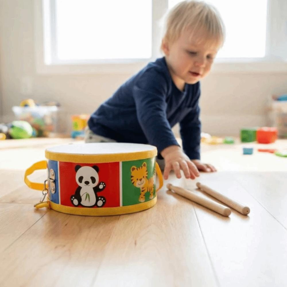 Montessori Musical Instrument Toys Double Sided Wood Kids Drum Toys  Children Preschool