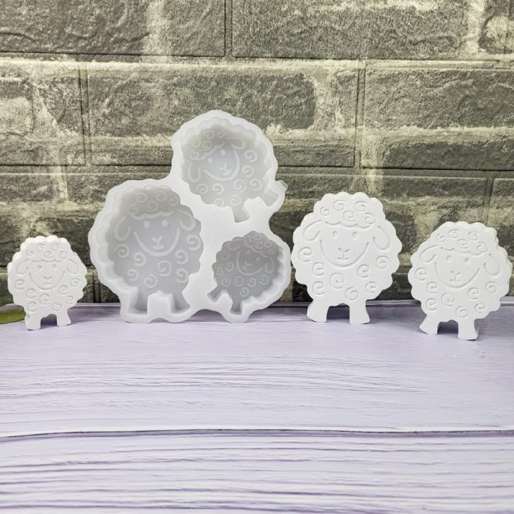 Animal Sheep Statue Silicone Molds for Candle Soap Chocolate Candy Cake Fondant Decoration Cement Gypsum Silicone Molds