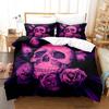 Roses and Skulls All Season Twin Bedding Set Single Twin Full Queen King Size Bed Set Aldult Kid Bedroom Duvetcover Sets Anime