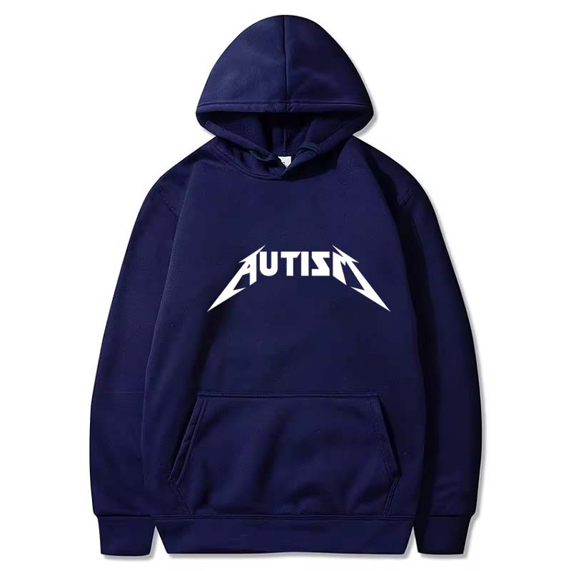Autismus Metal Rock Meme Hoodie Top Herren Damen Mode Hip Hop Fleece Hoodie Übergroßer Pullover Winter Sport Sweatshirt für Herren