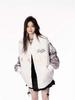 Women's American Star Embroidered Color Block Baseball Jacket – Spring/Fall
