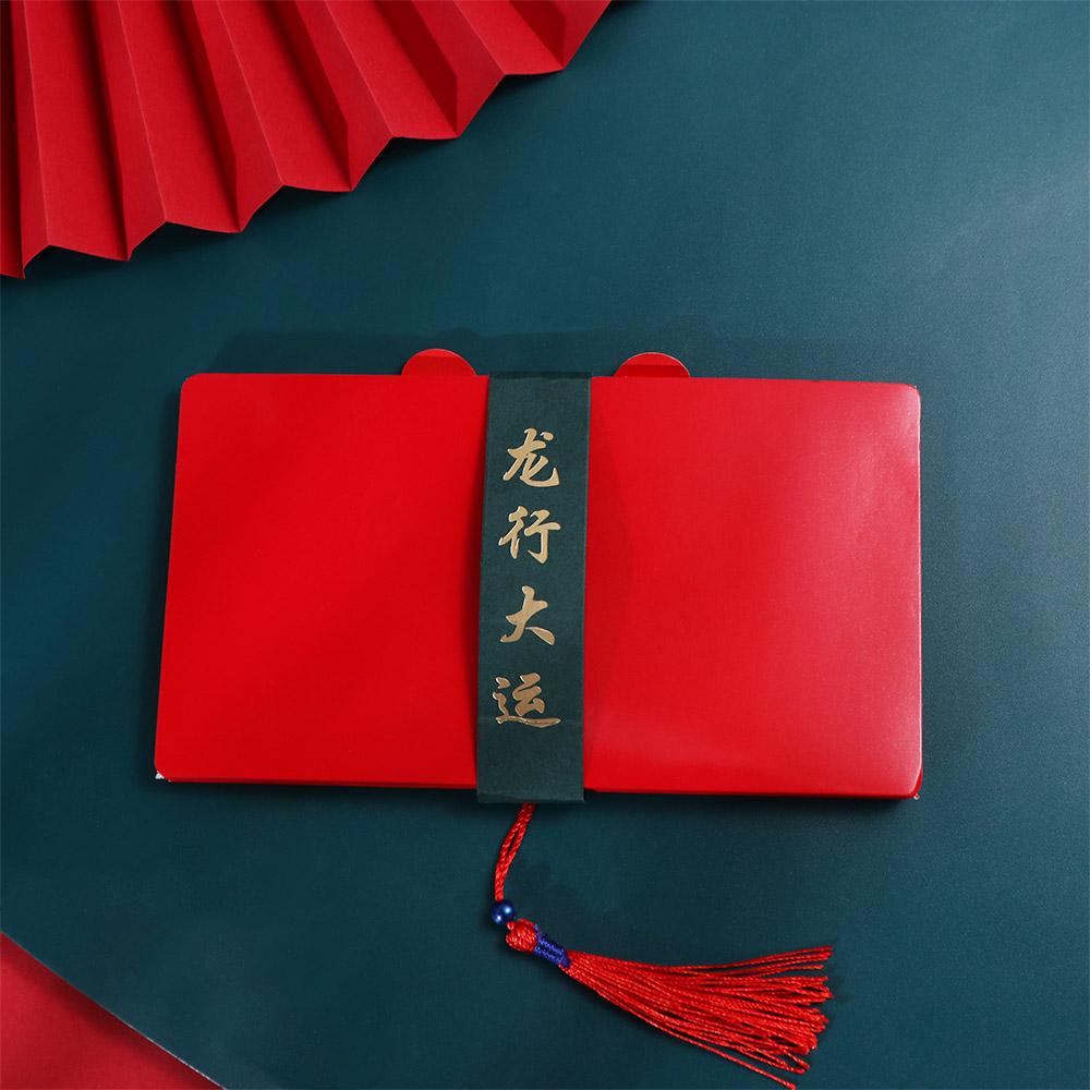 Fodable 2025 New Year Packet Cartoon Blessing Bag 2/6/8/10 Slots Folding Red Envelope  Party Gifts