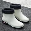 Rain Shoes Women's Short Tube Warm New Waterproof Shoes Rubber Shoes Four Seasons Students Versatile Fashion Non-slip Outside Rain Boots