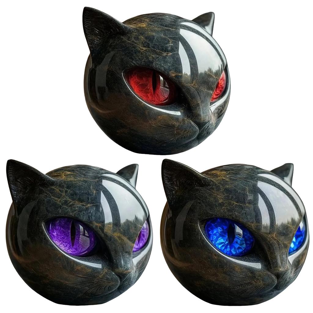 Halloween Svart Katt Skulptur Svart Katt Staty Konstverk Svart Katt Figurin Elegant Heminredning Gåvor till Kattälskare Kvinnor Män