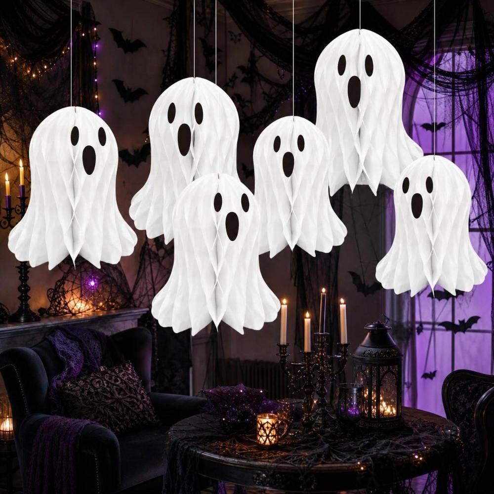 Foldable Honeycomb Ball Pendant Paper Halloween Hanging Ornament  Table Decoration