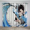 Japanese Cartoon Style Anime Series Shade Window Drapes 2 Panelss Children Loved Room Bedroom Space Living Space Window Ornamental Window Drapes