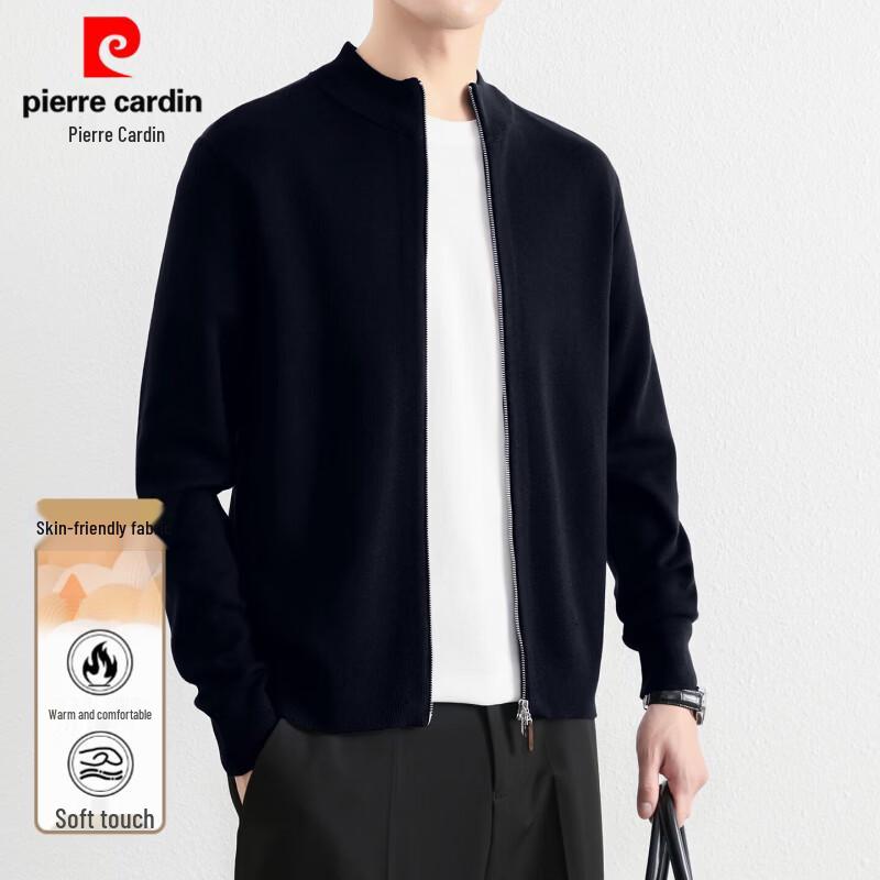 Pierre Cardin Men's Thickened Half-High Collar Knit Cardigan