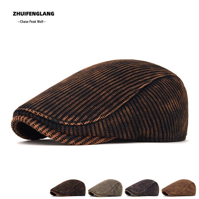 Men's British Retro Wool Octagonal Cap - Autumn/Winter Warm European Duckbill/Beret Style