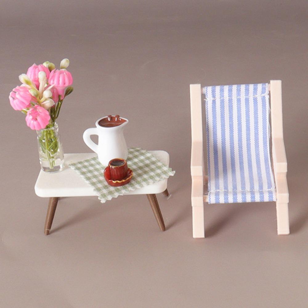 Plastic Foldable Beach Chair Model Mini Doll Summer Vacation Chair For OB11 Doll