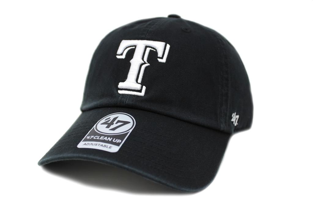 47 Brand Seven 47 Clean Up Black MLB Texas Rangers (Forty Brand) Cap,