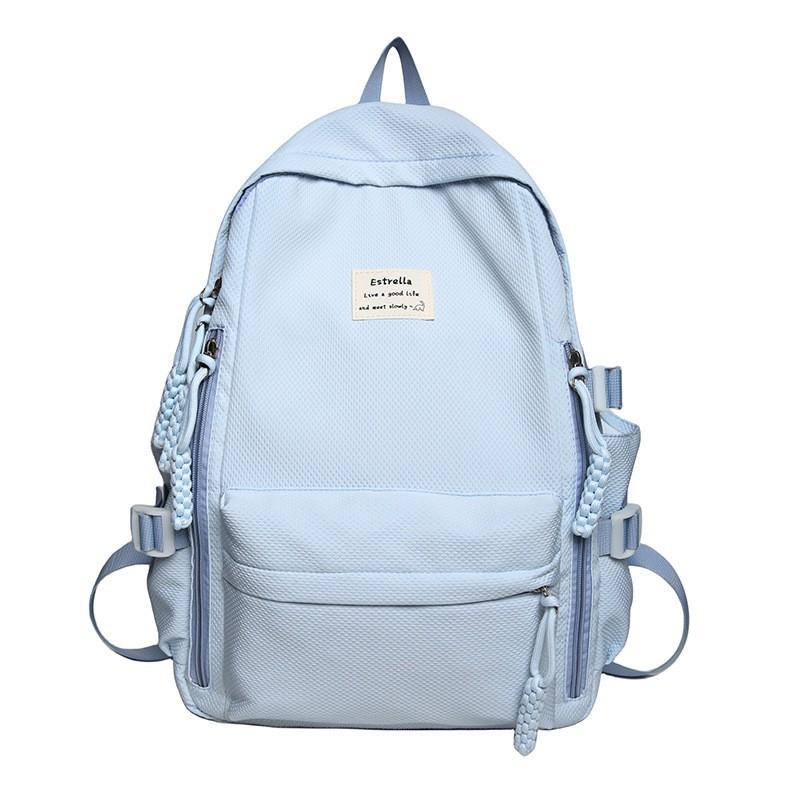 Junior High School Schoolbag Women Korean Preppy Style Light Backpack Large-capacity All-matching Student