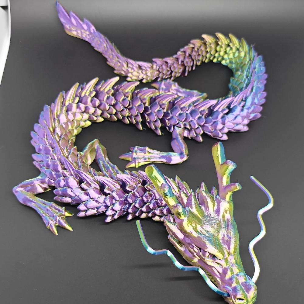

88CM 60CM 3D Printed Gem Dragon Crystal Fidget Toy Rotatable Articulated Dragon Gift for Kids with ADHD Perfect for Birthdays 60CM