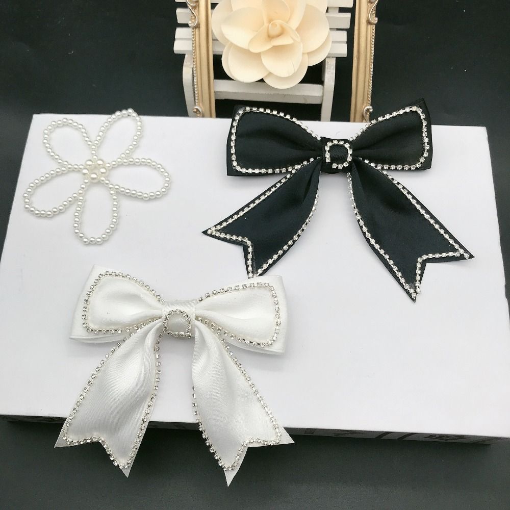 Patch en Tissu Strass Applique en Tissu 3D Accessoire pour Vêtements Patch Noeud Couture