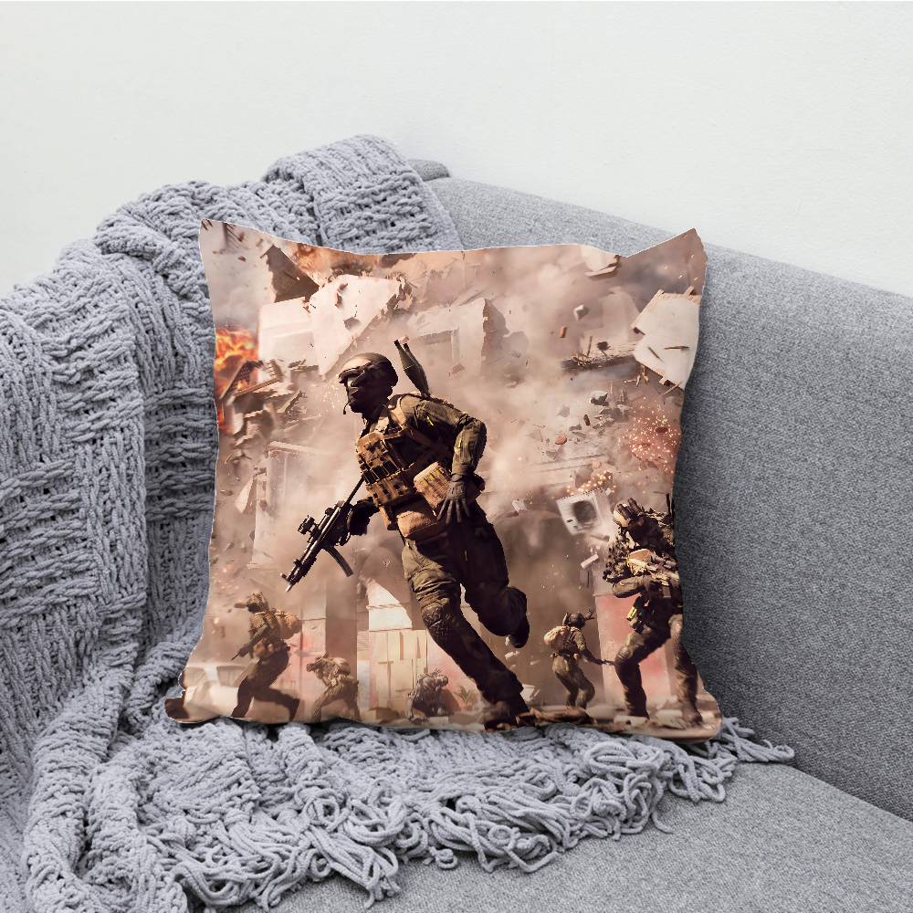 B-Battlefield 6 Pillowcases Bedroom Living Room Sofa Home Decor Polyester Cushion Cover with Zipper