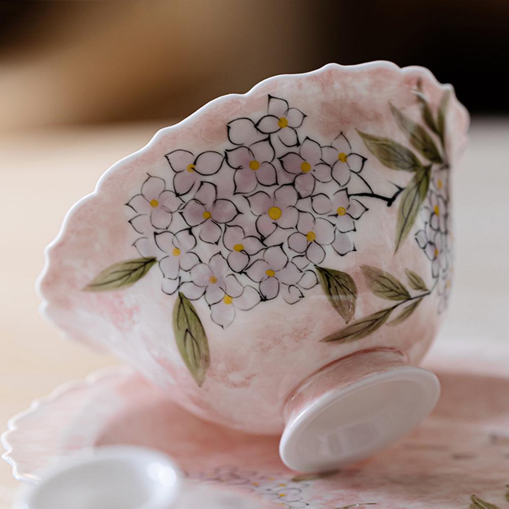 Ceramic Gai Wan Tea Set Retro Design Porcelain Mini Cups For Home Party