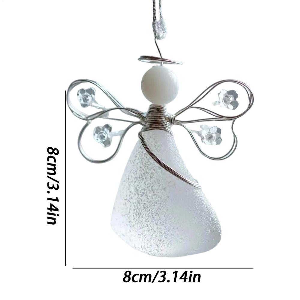 

Sea Glass Angel Christmas Ornament 2D Acrylic Charm Decor Angel Pendant Christmas Tree Decor For Home Holiday Indoor Wall Window
