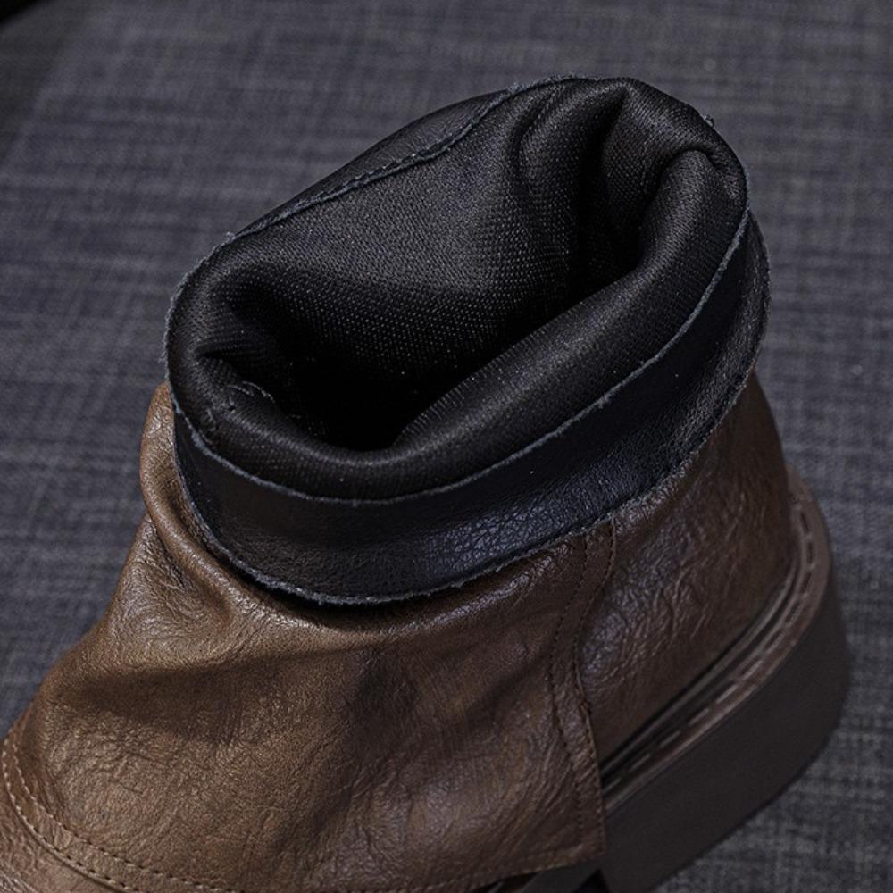 Women Platform Boots Belt Buckle Short Boots Women's 2025 New Autumn and Winter Pleated Women's Boots