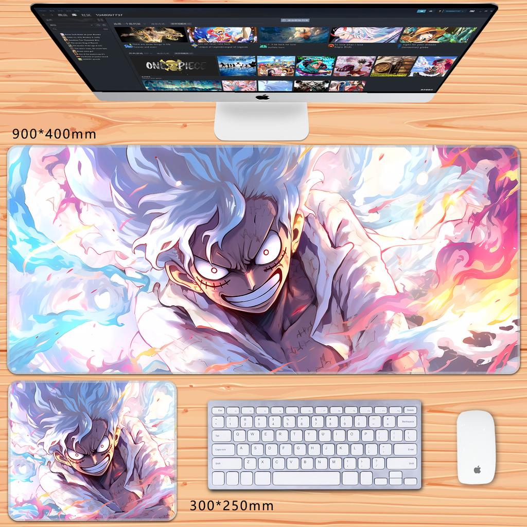 Cute Decorative Wallpaper One Piece Leather Mouse Pad Large Size Anime Boys Zoro Office Non-Slip and Dirt-Resistant Keyboard Mat