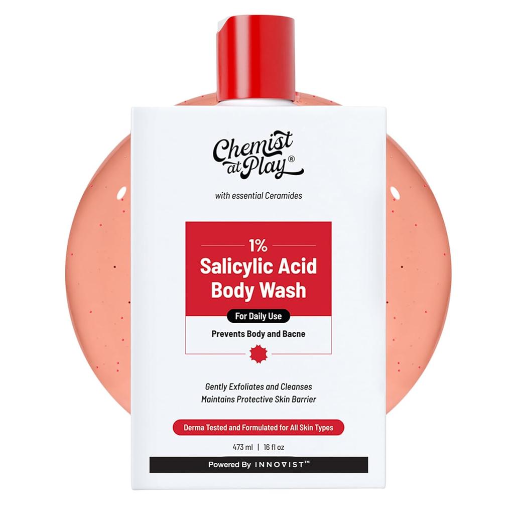 Chemist At Play 1% Salicylic Acid Body Wash 473ml Pack Gentle Exfoliating Shower Gel For Smooth Skin