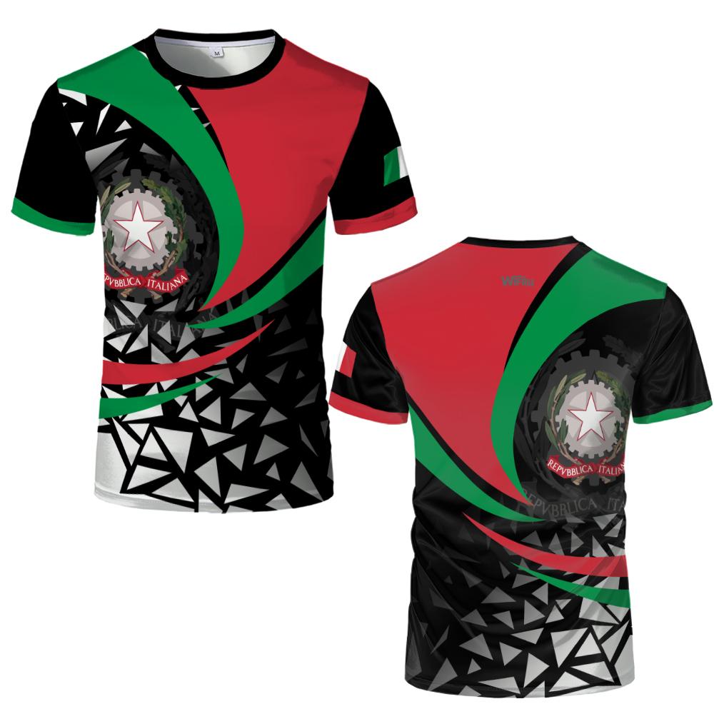 Italy Flag Print Football T-shirt Italian Outdoor Sports Quick-drying Breathable Jersey Men's and Women's Casual Streetwear