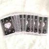[USED] Trading Card Mats, Korean Artist, Ribbon, Heart, Black, Pink, 80 Sheets