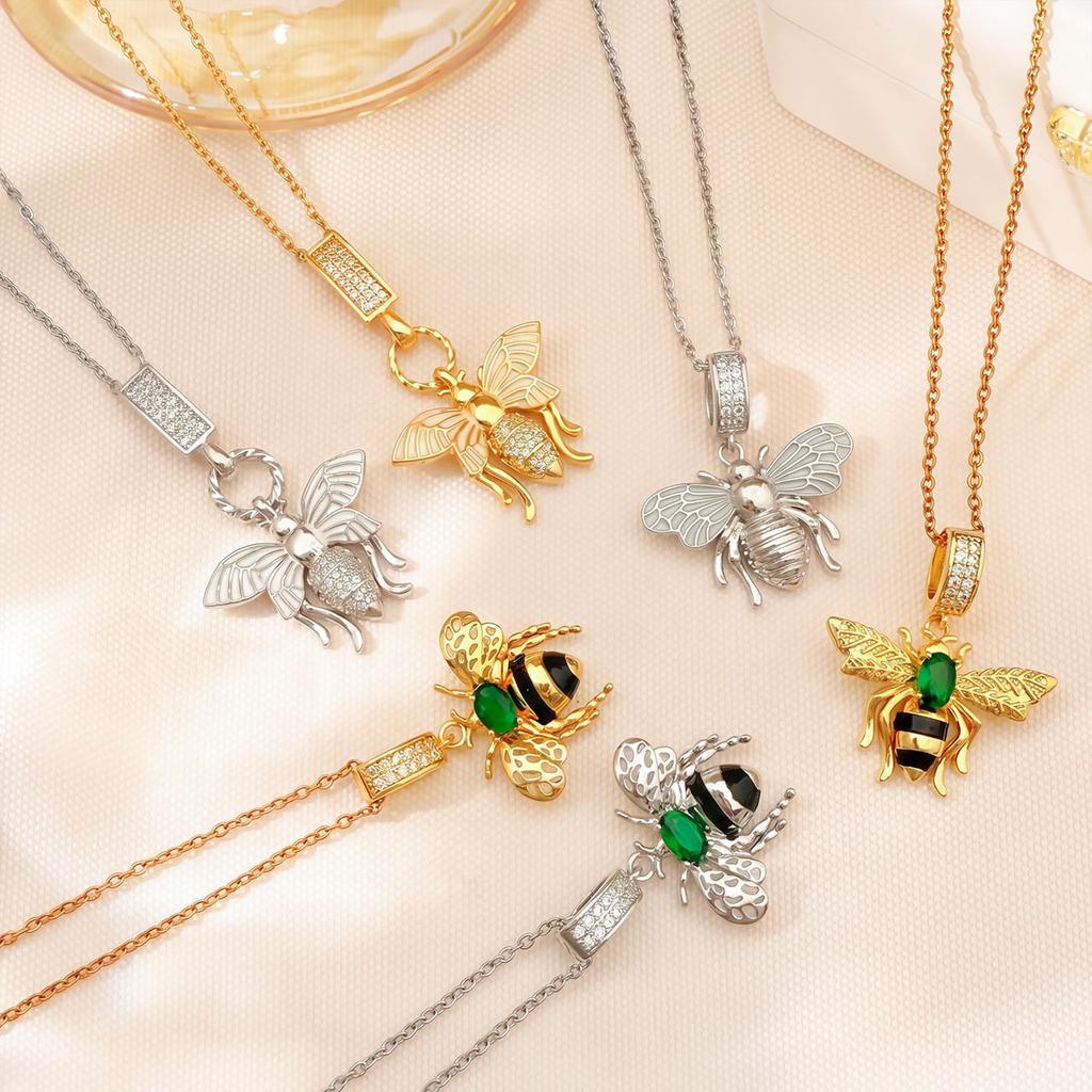 Necklace - Bee Butterfly Necklace - Accessory with Oil Droplets - Small-scale High-end Style - Collar Chain