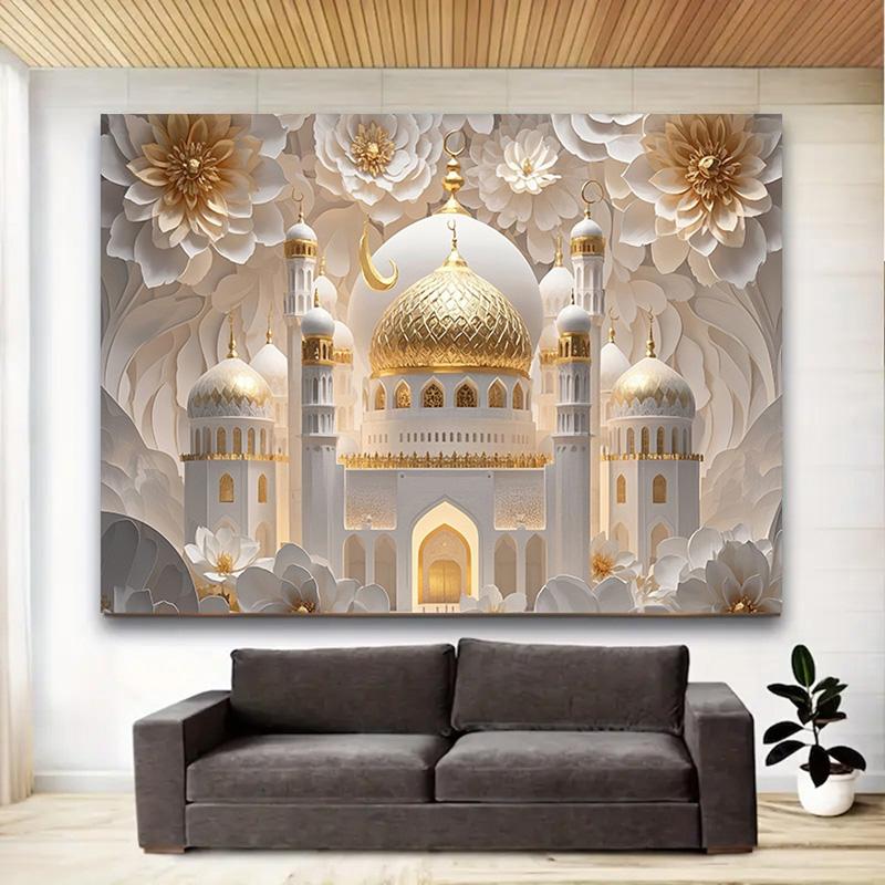 Motiv mešity Ramadán Eid Mubarak Dekorace Pozadí Banner Rodinný pokoj Foto Pozadí Party Dekorace Pozadí Měsíc Hvězda Eid Al Adha