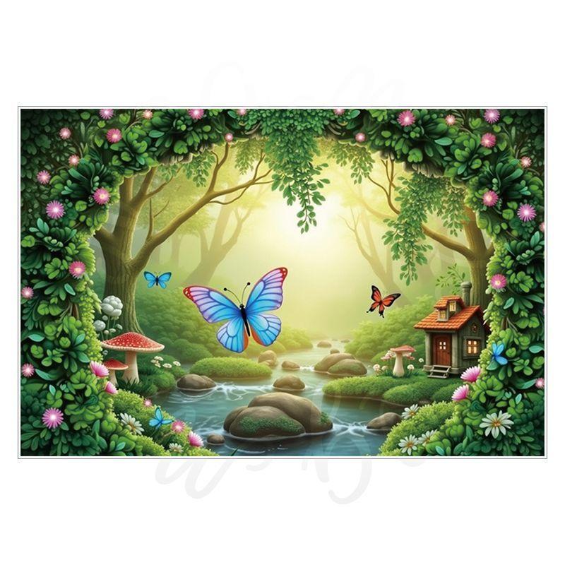 Spring Green Forest Photography Backdrop Fairy Princess Pet Landscaping Photo Backdrop