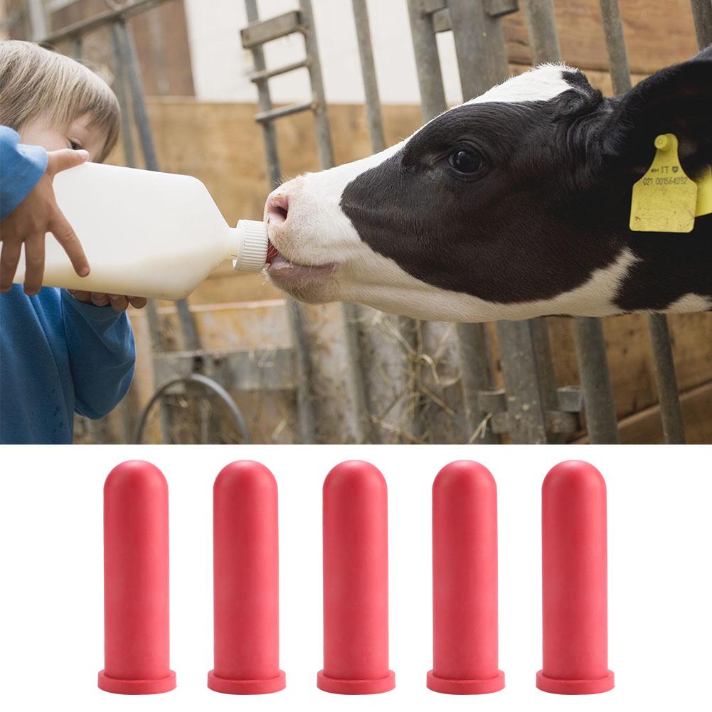 5pcs Animal Feeding Supplies Little Cow Calf Milk Nipple 10cm Length Rubber Milk Drink Nipples