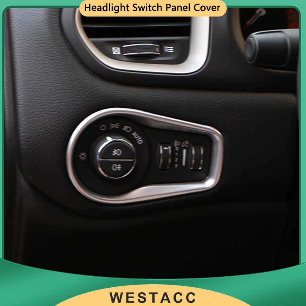 Car Head Light Lamp Switch Panel Cover Decoration Sticker Trim for Jeep Renegade 2014 -  Interior