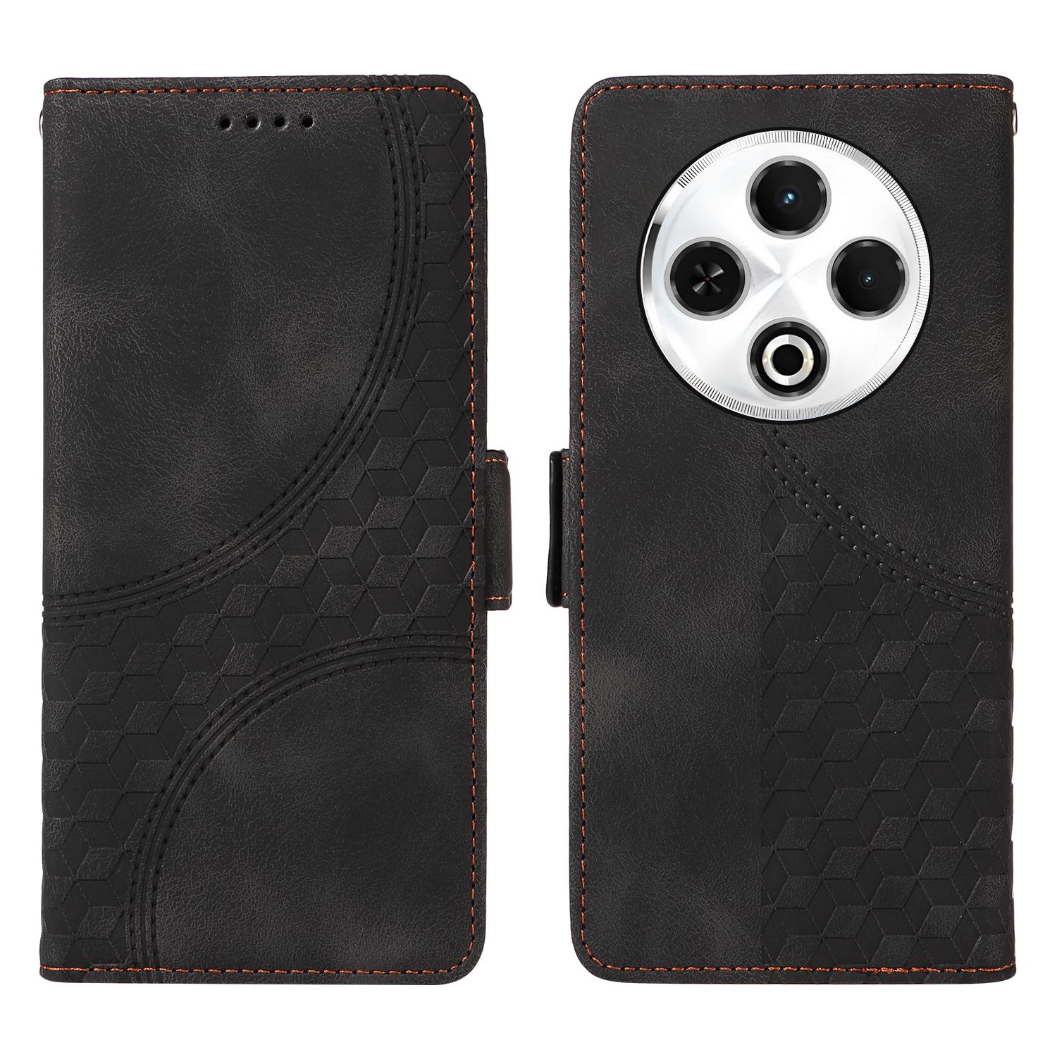 

For TECNO Spark 30 4G Case PU Leather Phone Cover Rhombus Starry Imprinted Black