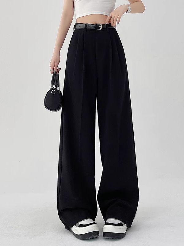 Women's Spring/Summer 2026 High Waist Loose Wide Leg Floor-Length Suit Pants