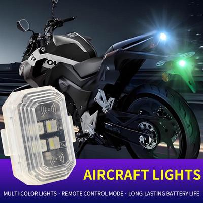 Multi-Color LED Motorcycle Warning Light with Wireless Remote and USB Charging