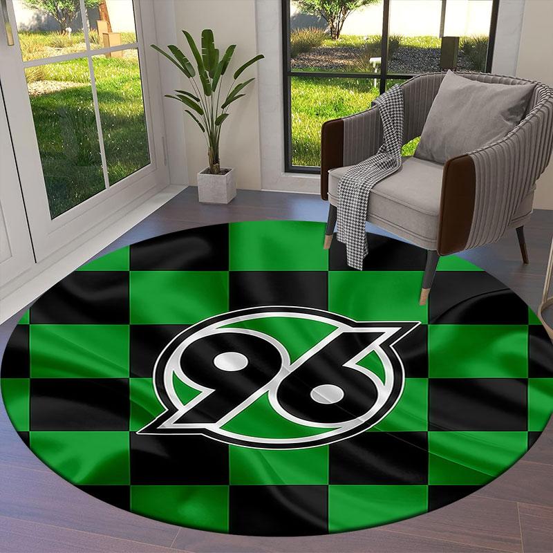 Hannover 96 Round Area Rug,Carpet Rug for Living Room Bedroom Sofa Playroom Decor,Non-slip Floor Mat
